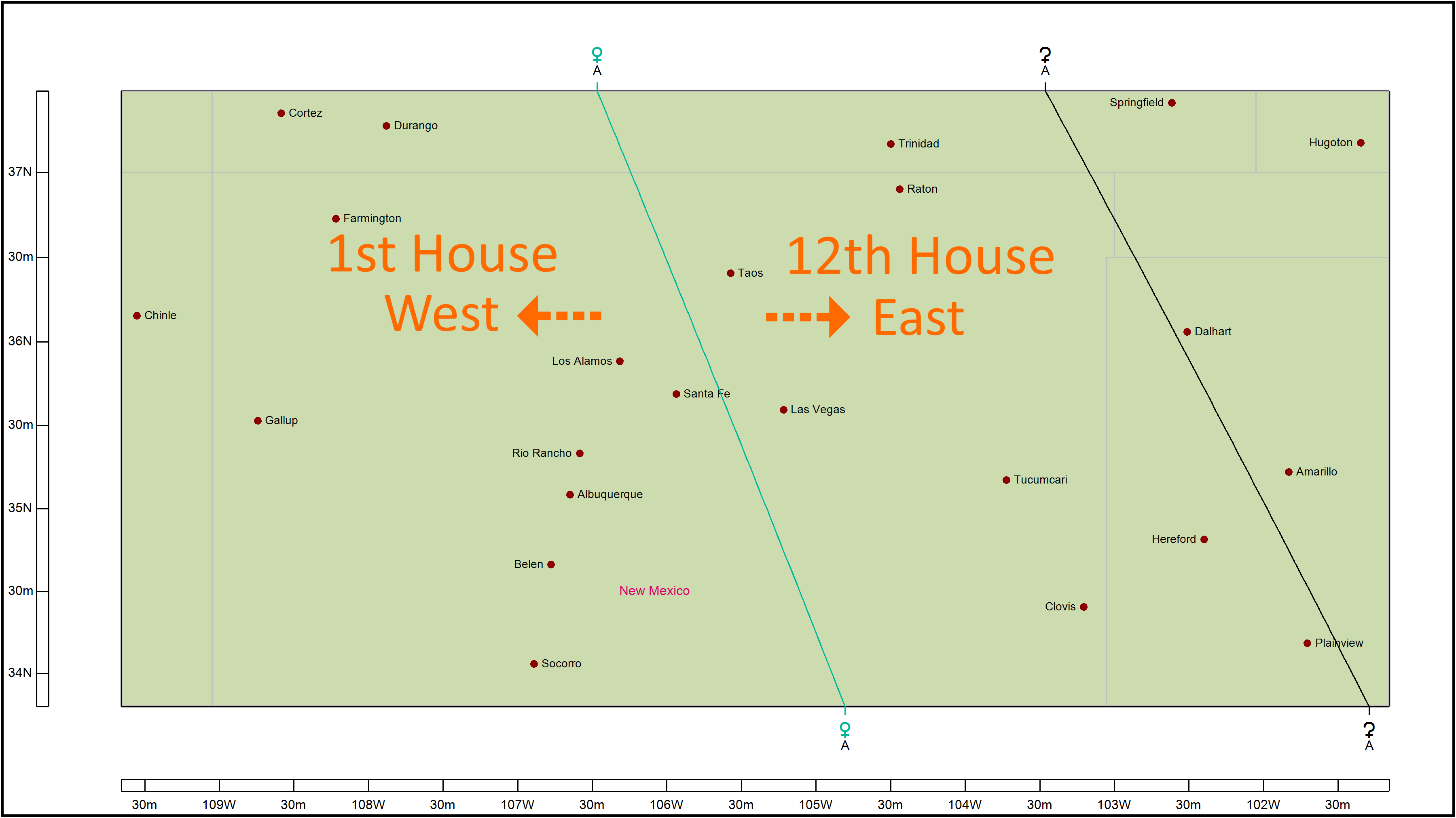 Astrology Map Venus Ascendant Line Example